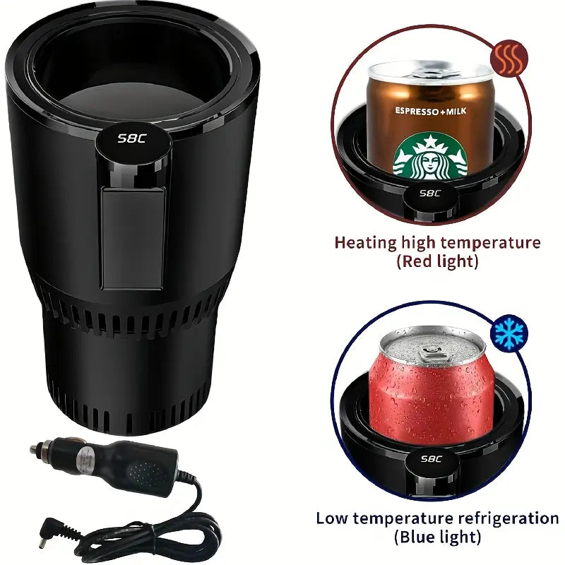🚗✨ 2-in-1 Car Cup Cooler & Heater ❄️🔥 | 🎛️ Display LED & Controllo Temperatura 🌡️
