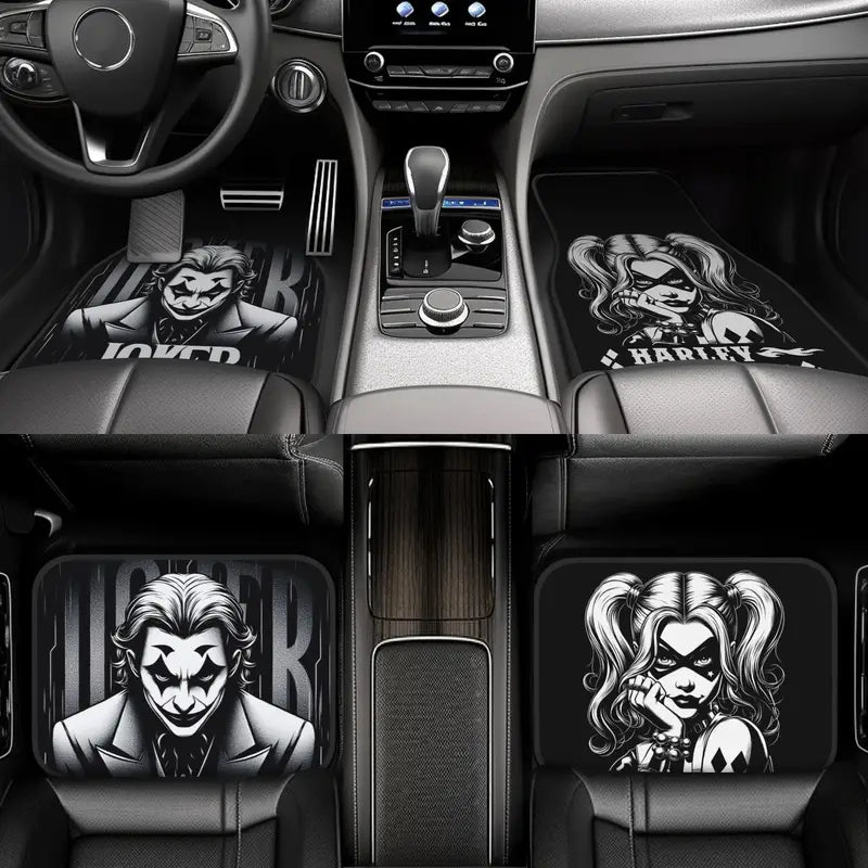 🃏🚗 Tappetini Auto “Joker” – Set Universale 4 Pezzi