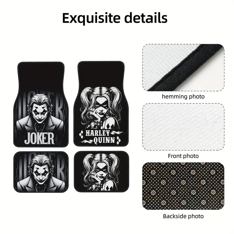 🃏🚗 Tappetini Auto “Joker” – Set Universale 4 Pezzi