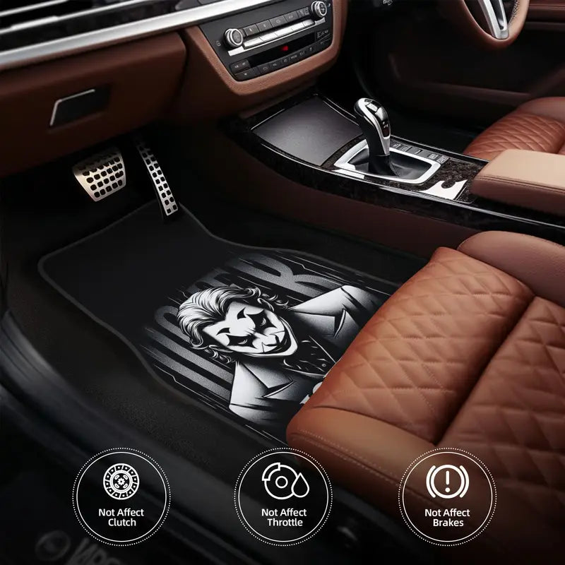 🃏🚗 Tappetini Auto “Joker” – Set Universale 4 Pezzi