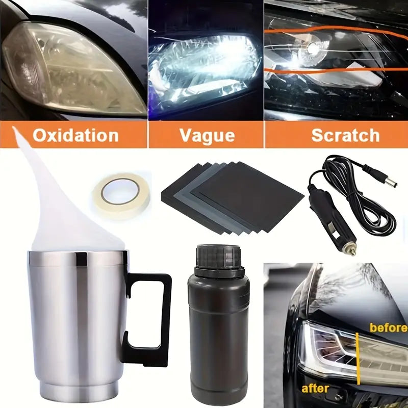 💡🚗 Kit Ripristino Fari Auto – Lenti Trasparenti e come Nuove