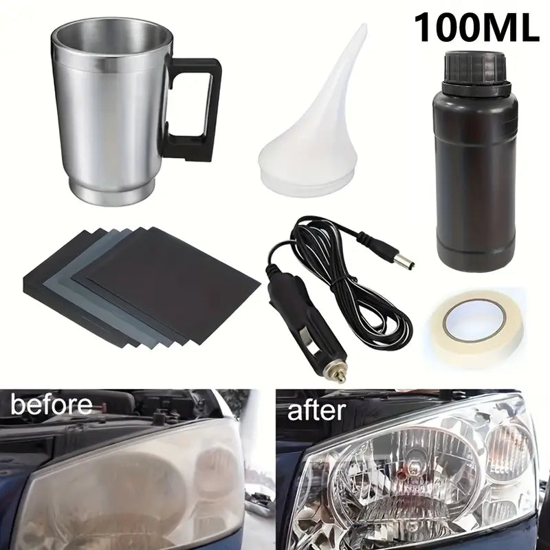 💡🚗 Kit Ripristino Fari Auto – Lenti Trasparenti e come Nuove