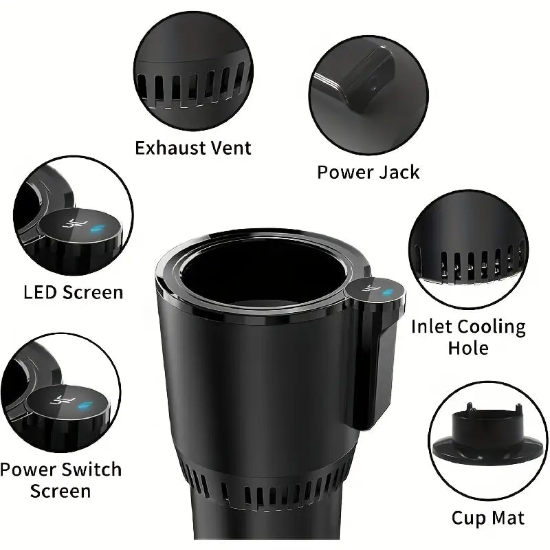 🚗✨ 2-in-1 Car Cup Cooler & Heater ❄️🔥 | 🎛️ Display LED & Controllo Temperatura 🌡️