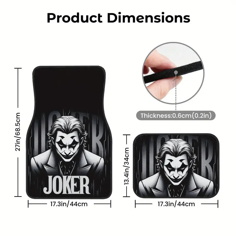 🃏🚗 Tappetini Auto “Joker” – Set Universale 4 Pezzi