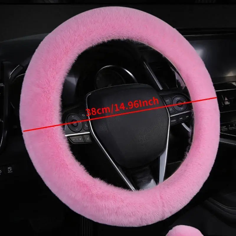 🐻🚗 Set 3 Accessori Auto in Peluche Morbido – Copri Cambio, Freno a Mano & Tasca Volante