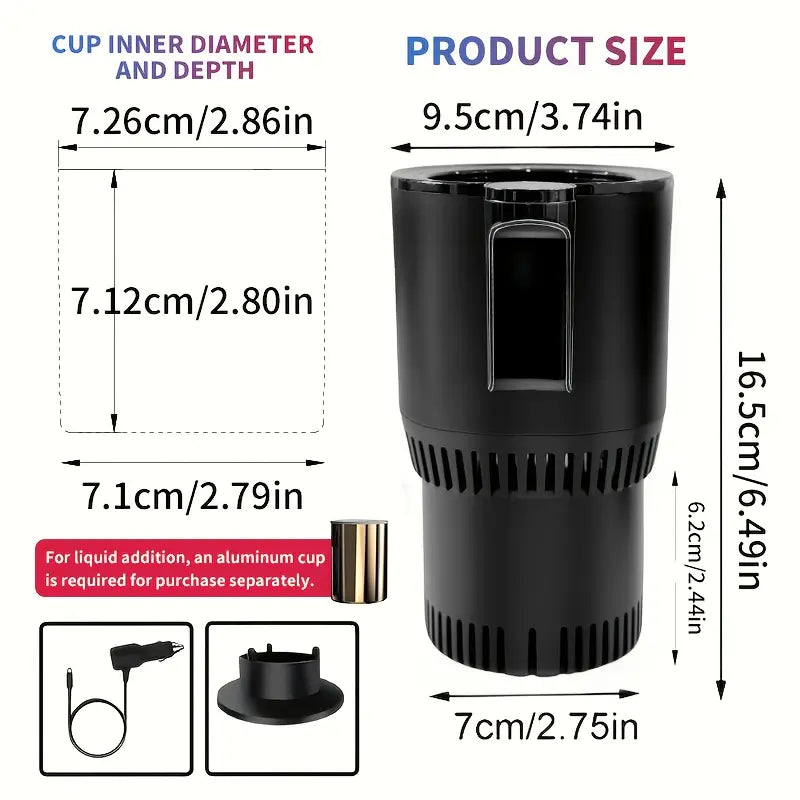 🚗✨ 2-in-1 Car Cup Cooler & Heater ❄️🔥 | 🎛️ Display LED & Controllo Temperatura 🌡️